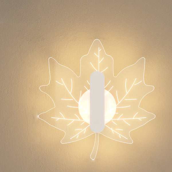 Art Deco Acrylic Maple Leaf Shape LED Wall Sconce Lamp