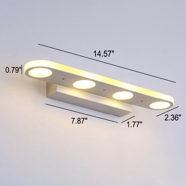 White Oval Acrylic Vanity Light 4/6 Light Wall Sconce Lamp