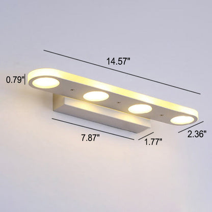 White Oval Acrylic Vanity Light 4/6 Light Wall Sconce Lamp