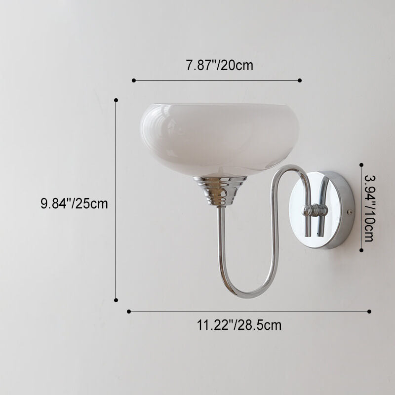 Nordic Round Dome Iron Glass 1-Light Wall Sconce Lamp