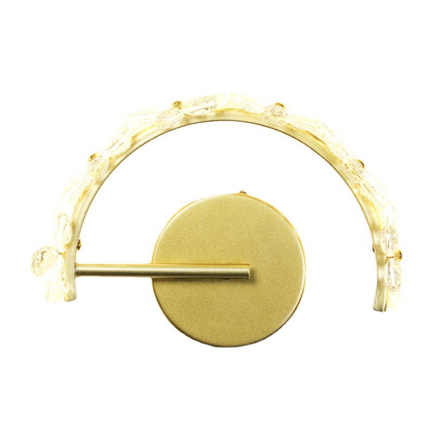 Nordic Gold Crystal Flower Half Circle LED Wall Sconce Lamp