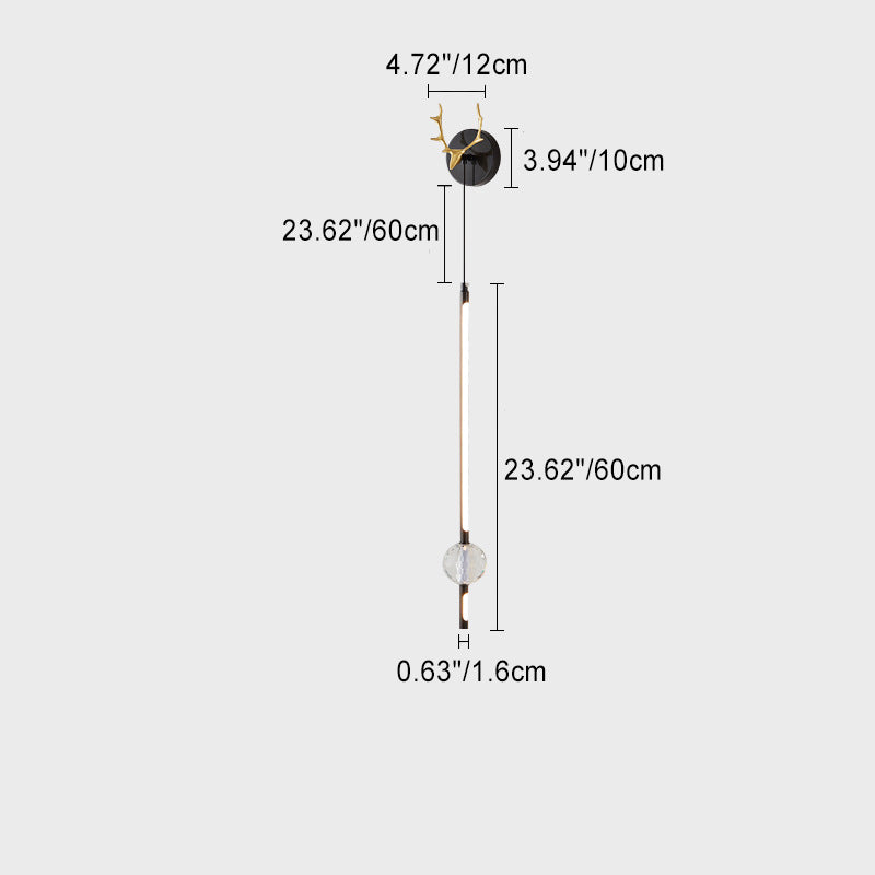 Strip Orb Full Copper Crystal Silicone LED Wall Sconce Lamp