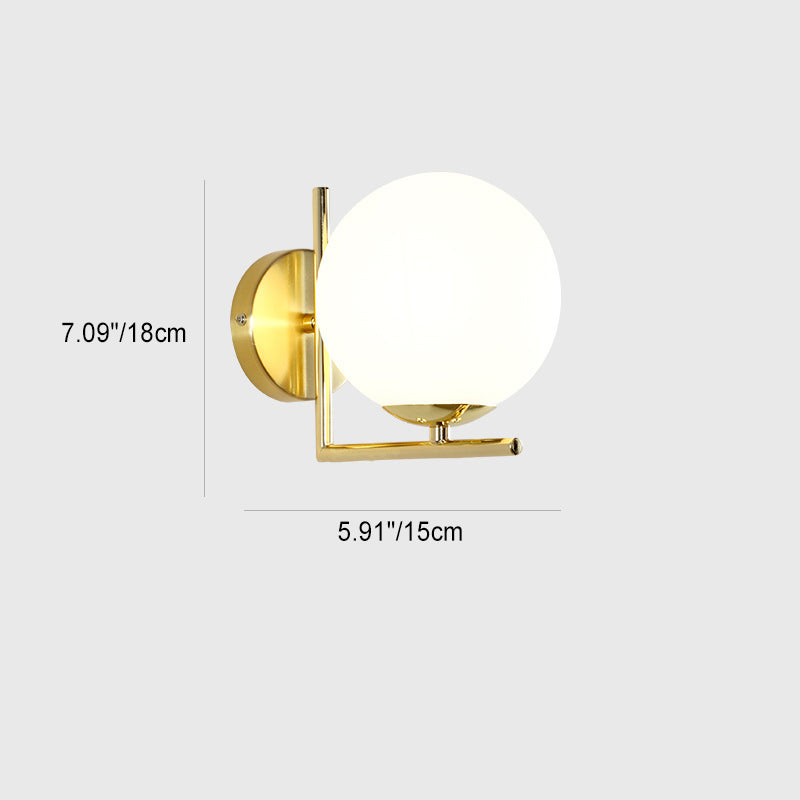 Nordic Metal Glass Ball 1-Light Wall Sconce Lamp