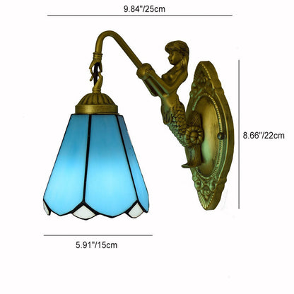 Tiffany Hardware Stained Glass 1-Light Wall Sconce Lamp