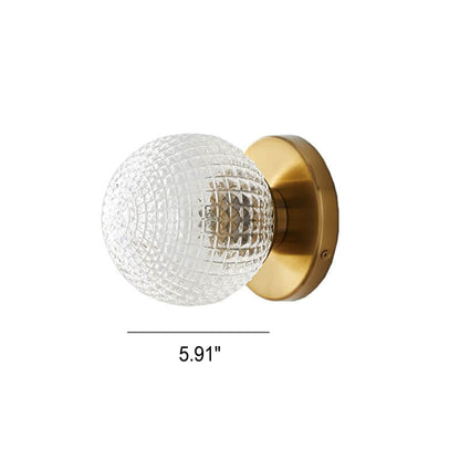 Retro Plaid Spherical Design 1-Light Wall Sconce Lamp