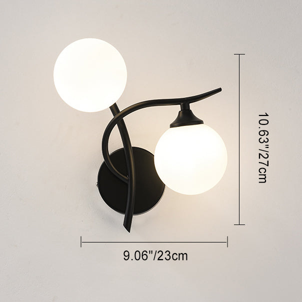 Simplicity Spherical Glass Shade 2-Light Wall Sconce Lamp