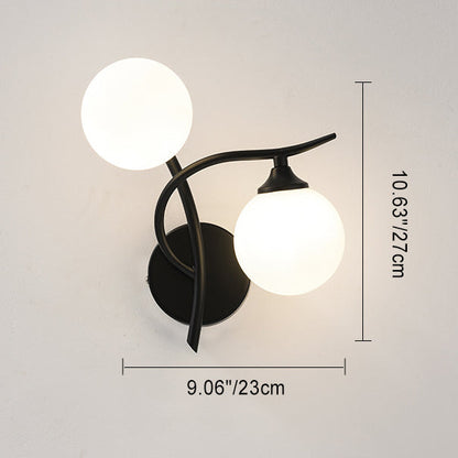 Simplicity Spherical Glass Shade 2-Light Wall Sconce Lamp