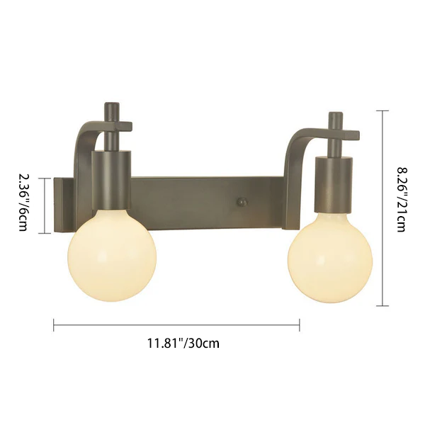 Modern Minimalist Round Iron 2-Light Wall Sconce Lamp