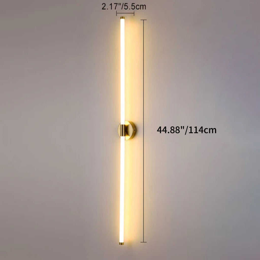 Round Base Long Strip Iron Silicone LED Wall Sconce Lamp
