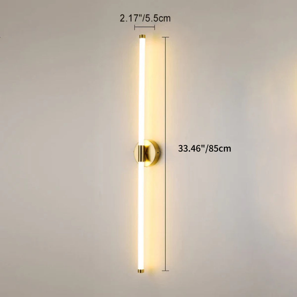 Round Base Long Strip Iron Silicone LED Wall Sconce Lamp
