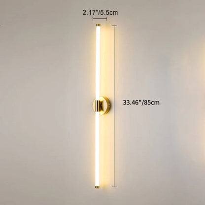 Round Base Long Strip Iron Silicone LED Wall Sconce Lamp