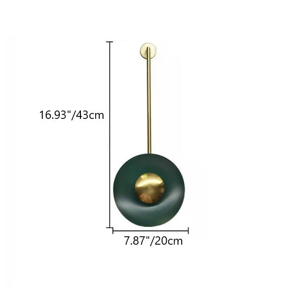 Iron Dark Green Round Long Pole LED Wall Sconce Lamp