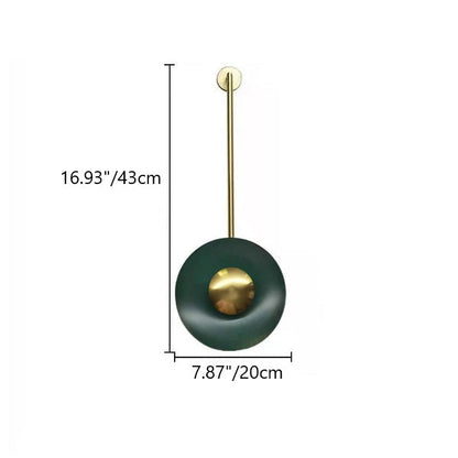 Iron Dark Green Round Long Pole LED Wall Sconce Lamp