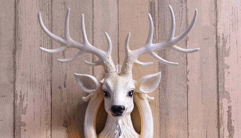 Vintage Antler Fruits Shade Resin 1-Light Wall Sconce Lamp