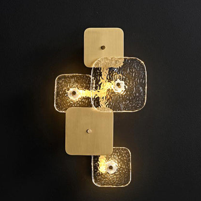 Post-modern Brass Patchwork Square LED Wall Sconce Lamp