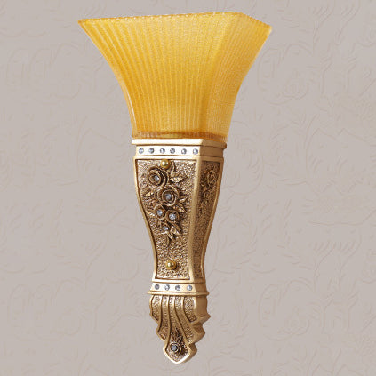 Glass Carving Resin Flared 1-Light Wall Sconce Lamp
