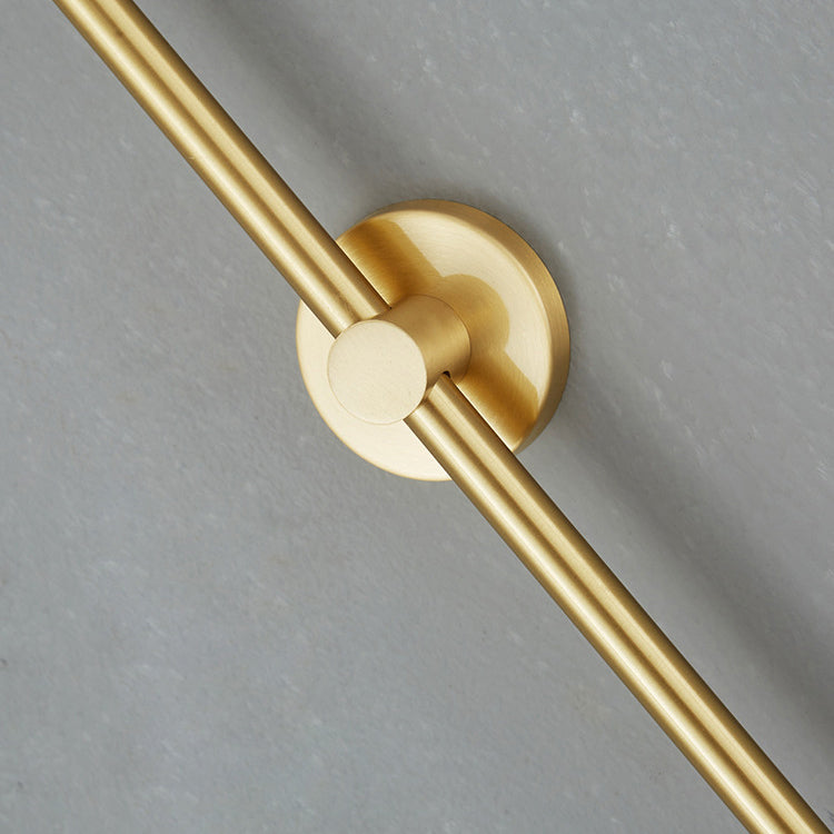 Simplicity Full Copper Long Bar 1-Light Wall Sconce Lamp