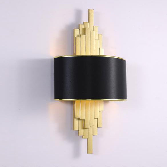 Modern Fabric Hardware Column 2-Light Wall Sconce Lamp