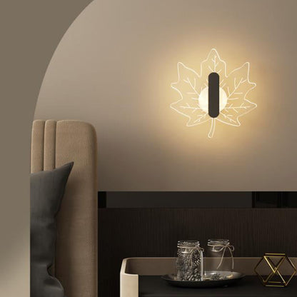 Art Deco Acrylic Maple Leaf Shape LED Wall Sconce Lamp