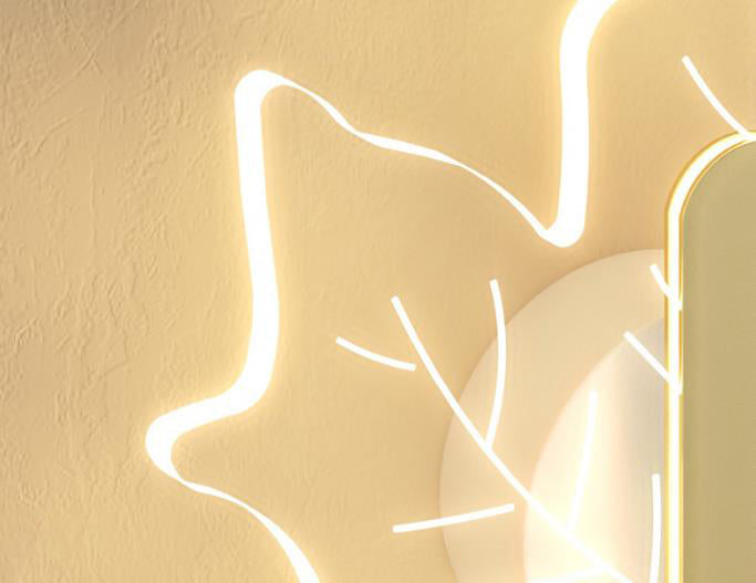 Art Deco Acrylic Maple Leaf Shape LED Wall Sconce Lamp