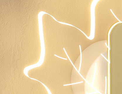 Art Deco Acrylic Maple Leaf Shape LED Wall Sconce Lamp