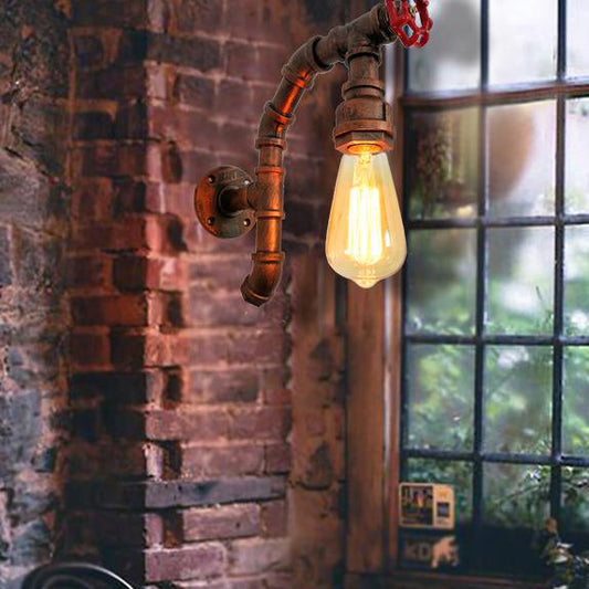 Industrial Iron Faucet Retro 1-Light Wall Sconce Lamp