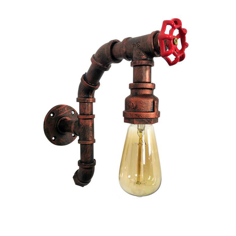 Industrial Iron Faucet Retro 1-Light Wall Sconce Lamp