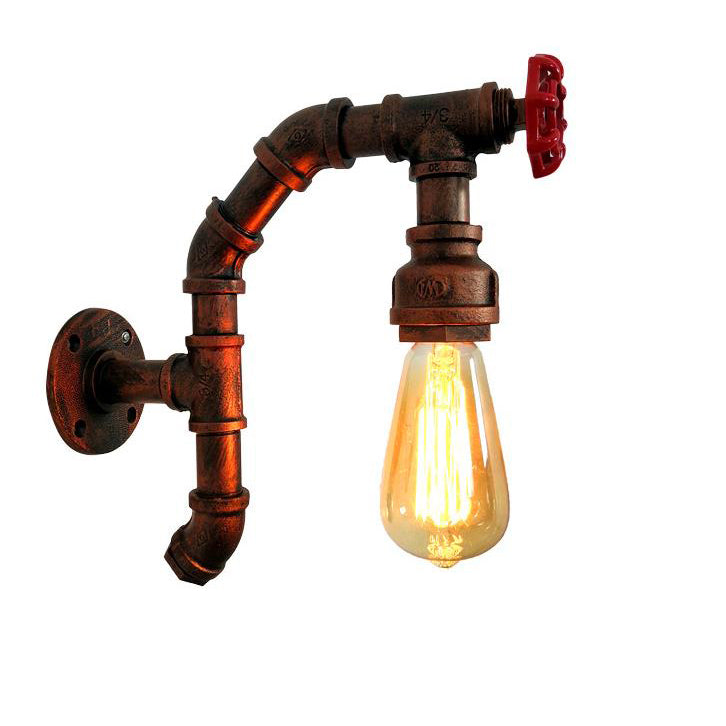 Industrial Iron Faucet Retro 1-Light Wall Sconce Lamp
