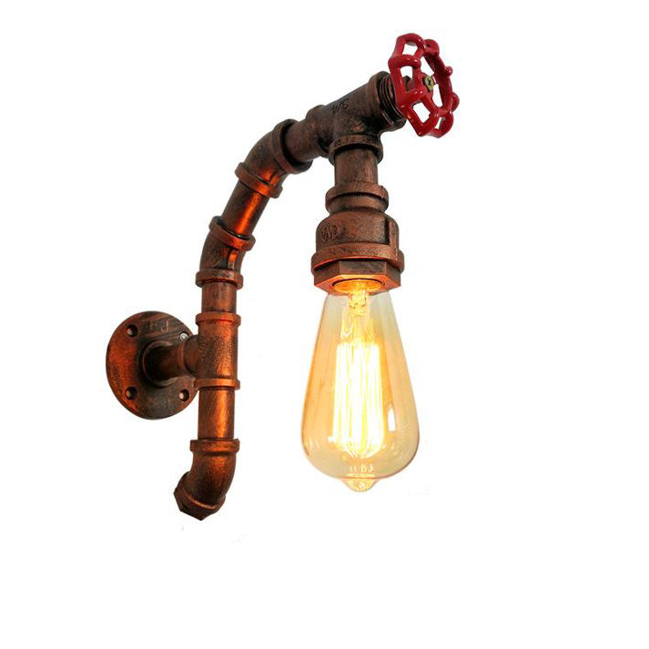 Industrial Iron Faucet Retro 1-Light Wall Sconce Lamp