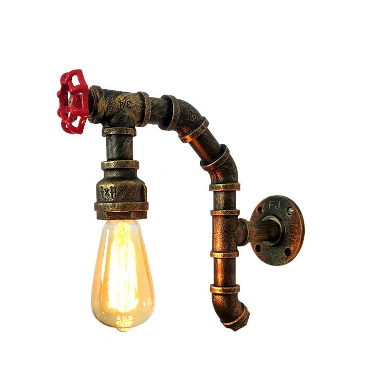 Industrial Iron Faucet Retro 1-Light Wall Sconce Lamp