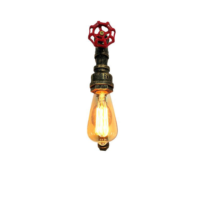 Industrial Iron Faucet Retro 1-Light Wall Sconce Lamp
