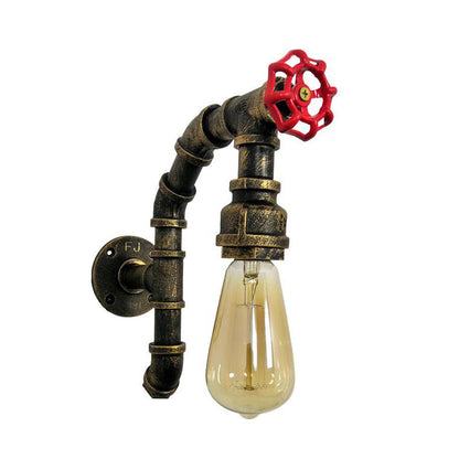 Industrial Iron Faucet Retro 1-Light Wall Sconce Lamp