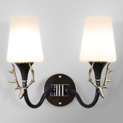 Full Exquisite Deer Head Design 1/2-Light Wall Sconce Lamp
