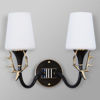 Full Exquisite Deer Head Design 1/2-Light Wall Sconce Lamp