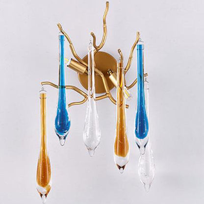 Colorful Crystal Strip Branch 2-Light Wall Sconce Lamp