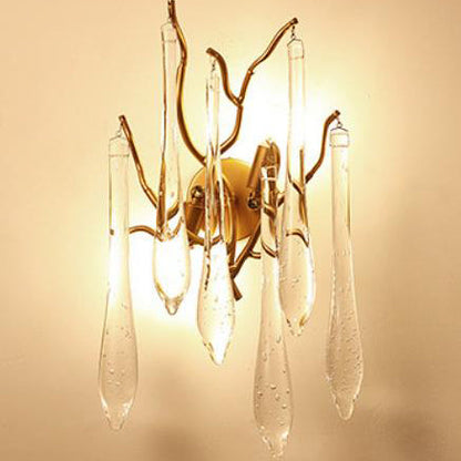 Colorful Crystal Strip Branch 2-Light Wall Sconce Lamp