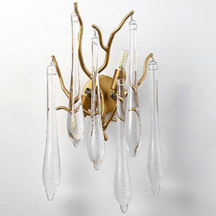 Colorful Crystal Strip Branch 2-Light Wall Sconce Lamp