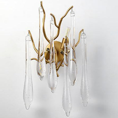 Colorful Crystal Strip Branch 2-Light Wall Sconce Lamp