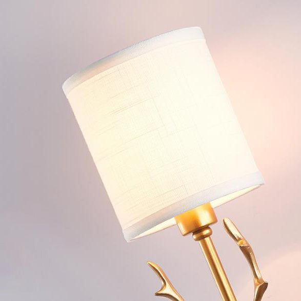 Industrial Fabric Deer Head Design 1-Light Wall Sconce Lamp