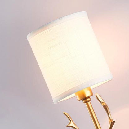 Industrial Fabric Deer Head Design 1-Light Wall Sconce Lamp