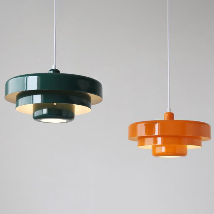 Nordic Vintage Multi-Layered Round Metal Pendant Light