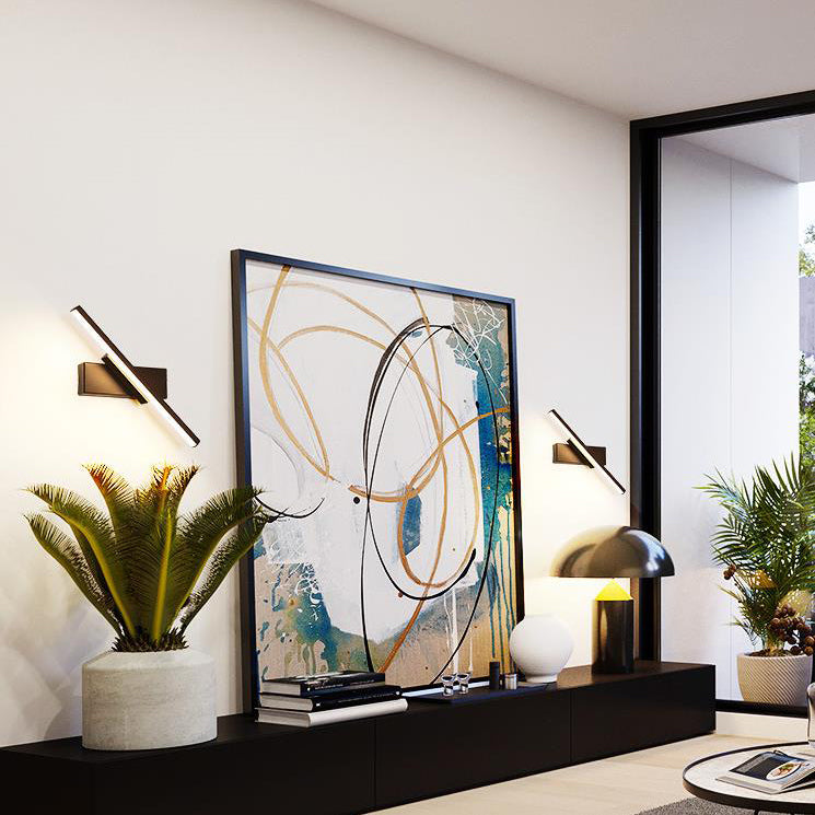 Iron Long Bar Design Rotatable LED Wall Sconce Lamp