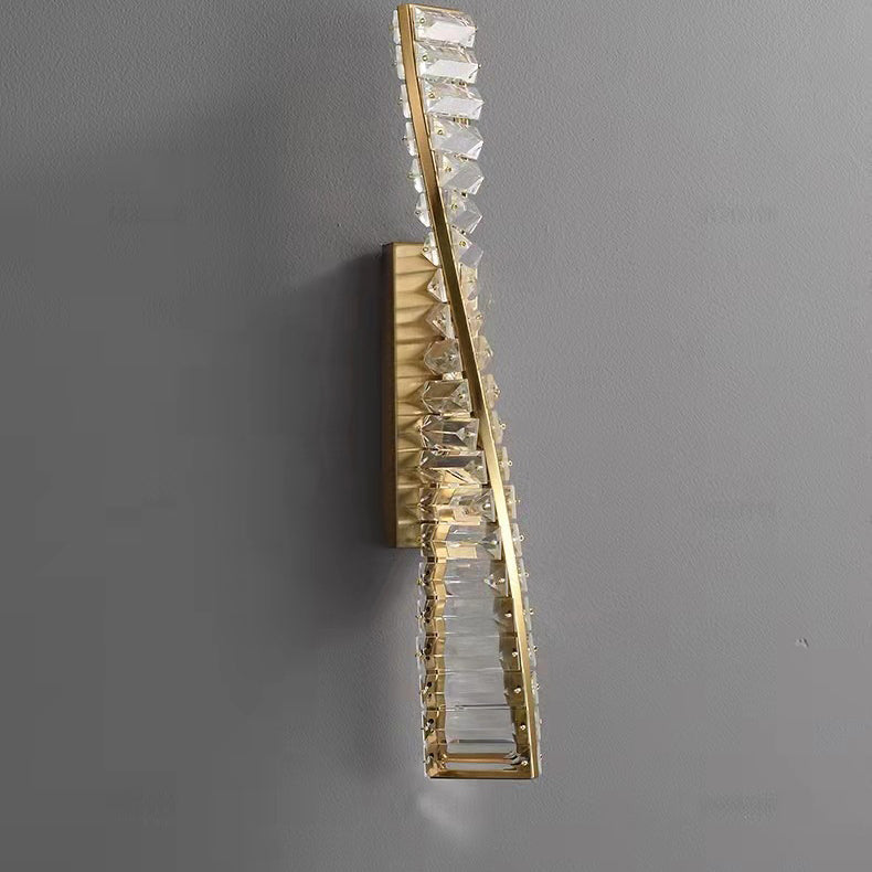 Crystal Light Luxury Spiral Design LED Wall Sconce Lamp