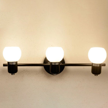 White Glass Dome Vanity Light 2/3 Light Wall Sconce Lamp