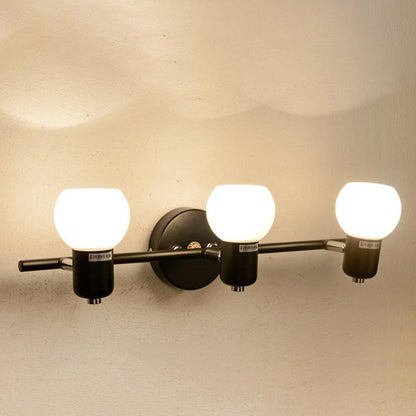 White Glass Dome Vanity Light 2/3 Light Wall Sconce Lamp