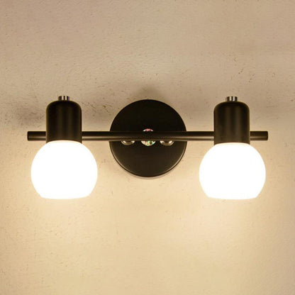 White Glass Dome Vanity Light 2/3 Light Wall Sconce Lamp