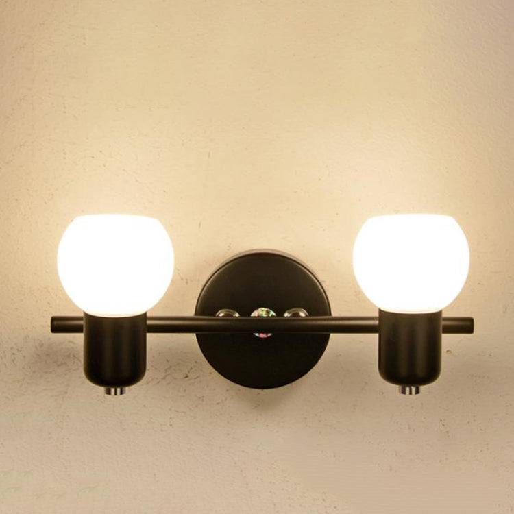White Glass Dome Vanity Light 2/3 Light Wall Sconce Lamp