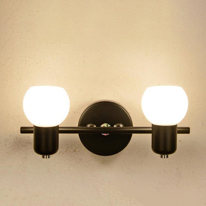White Glass Dome Vanity Light 2/3 Light Wall Sconce Lamp