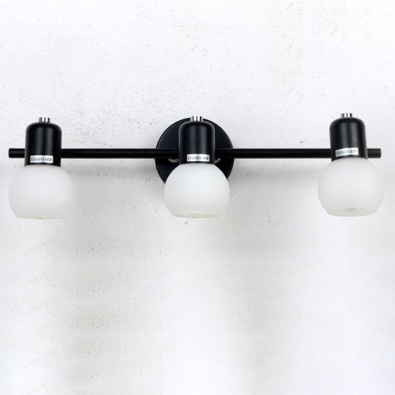 White Glass Dome Vanity Light 2/3 Light Wall Sconce Lamp