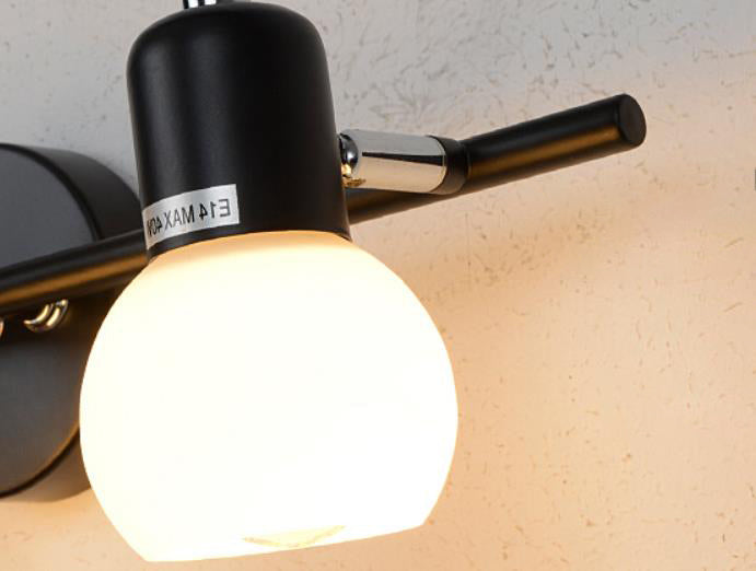 White Glass Dome Vanity Light 2/3 Light Wall Sconce Lamp